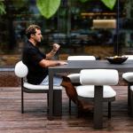 Bolster Back Outdoor Dining Chair - Image 14