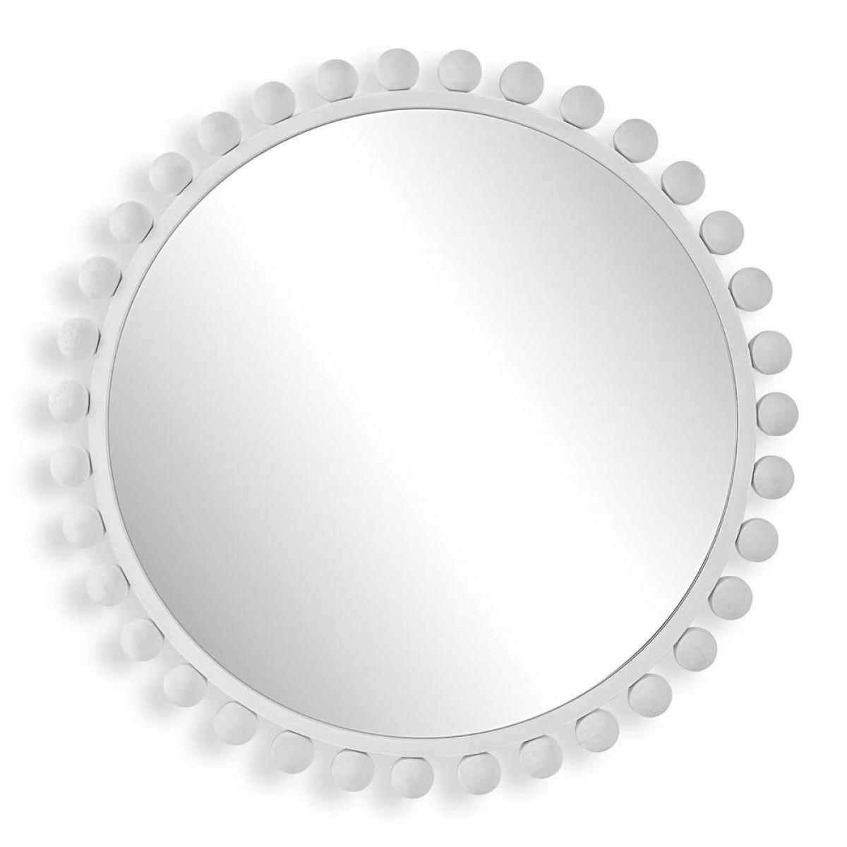 Cyra Round Mirror, White - Image 2