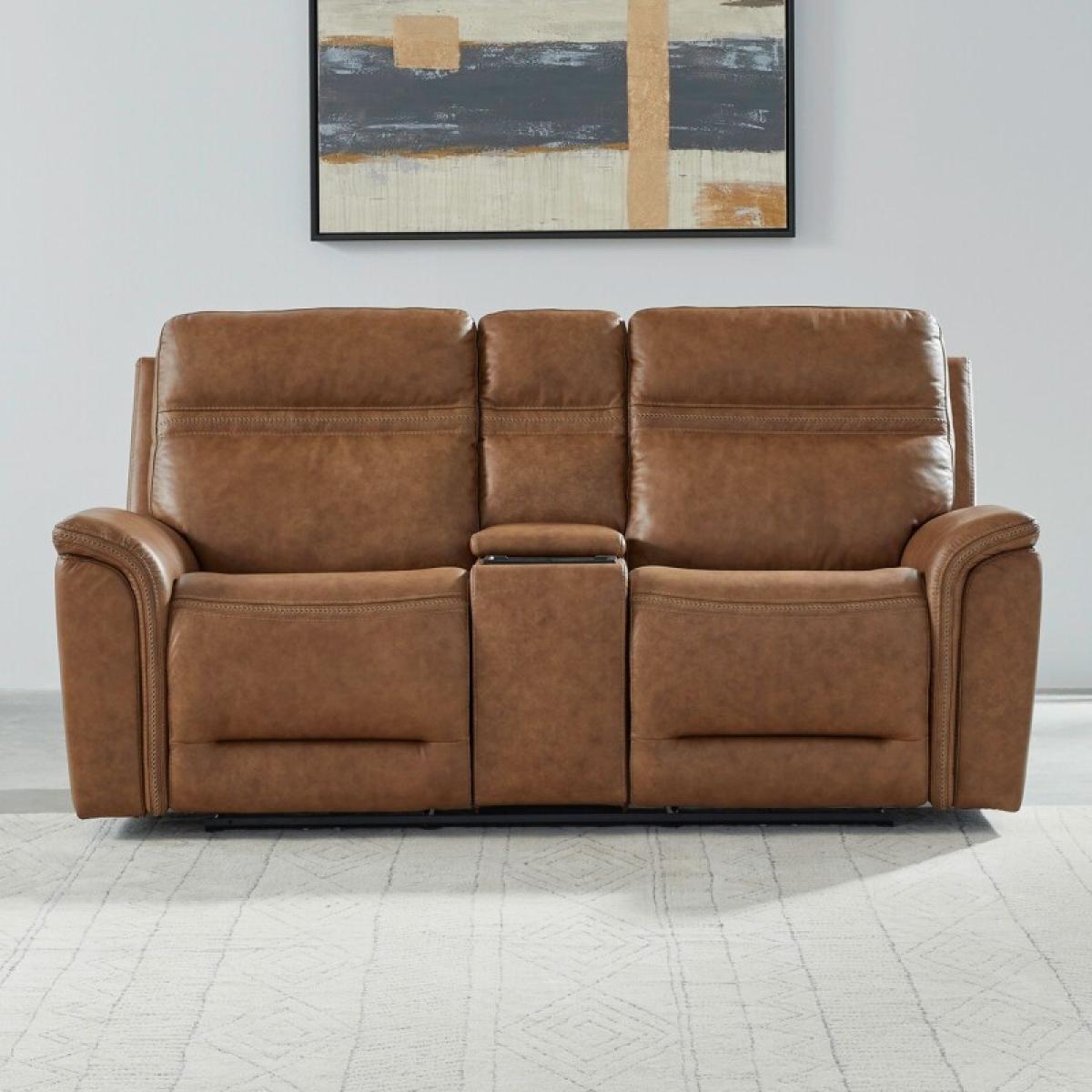 Cooper Loveseat w/Console P3 & ZG - Camel - Image 2