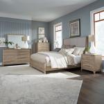 King Uph Bed, Dresser & Mirror, Chest, Night Stand