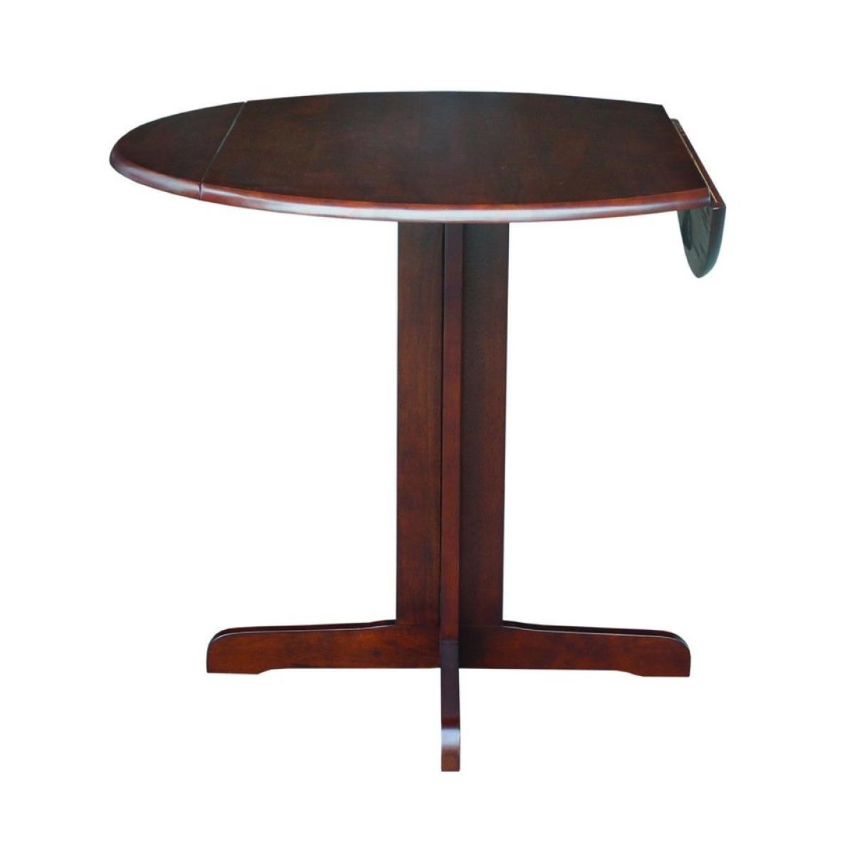 343fd894a216a5164e297ed22fb634bd Dining Essentials - 36" Round Drop Leaf Pedestal Table in Espresso - Image 1