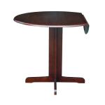 Dining Essentials - 36" Round Drop Leaf Pedestal Table in Espresso