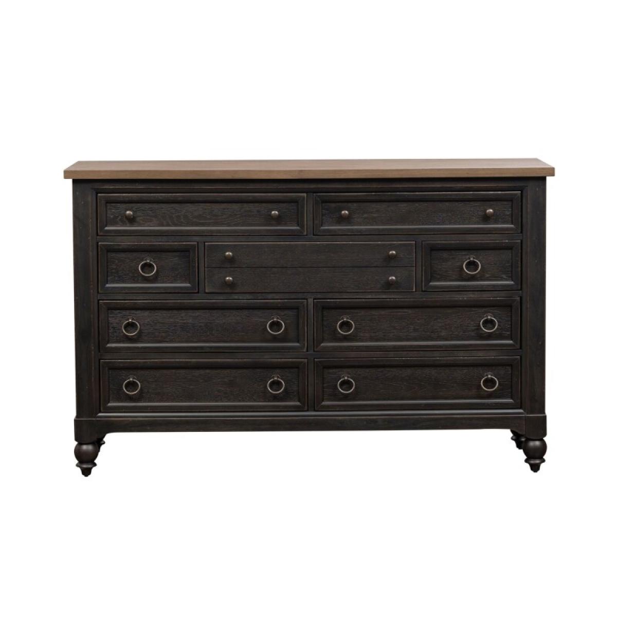 Americana Farmhouse 9 Drawer Dresser - Black - Image 4