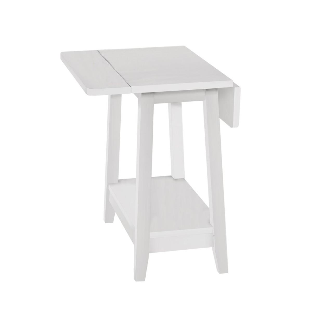 Destinations Collection - Drop Leaf Side Table in Pure White - Image 2