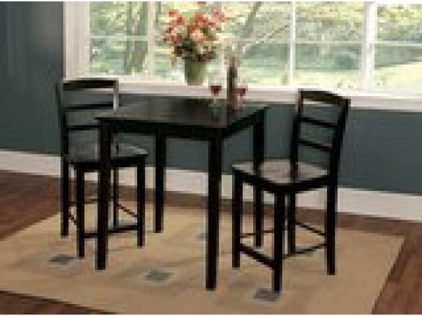 Dining Essentials - 30'' Square Table w/ 36''H Shaker Legs in Black - T46-36S - Image 5