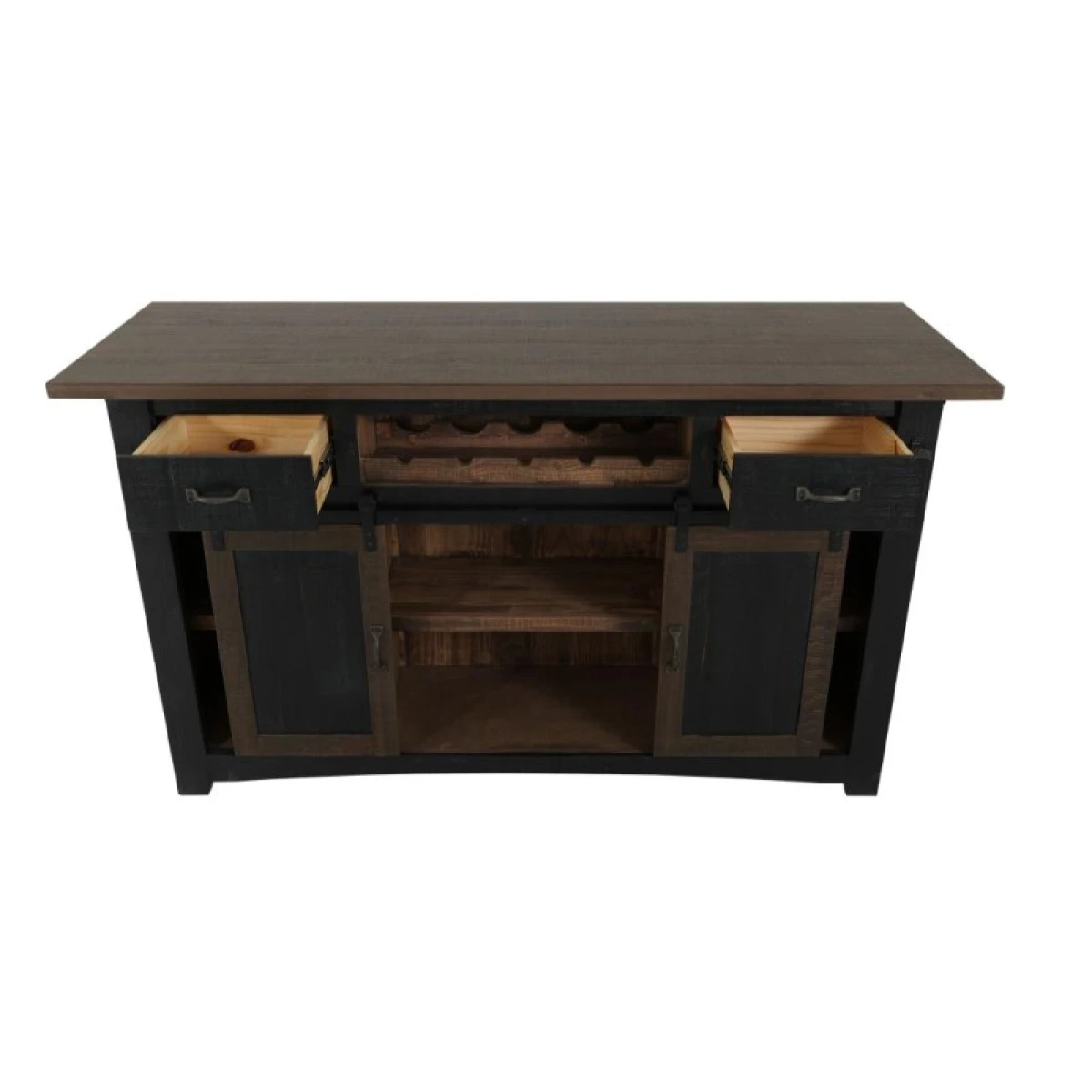 Pueblo 2 Drawer, 2 Shelves & 2 Doors Bar - Image 3