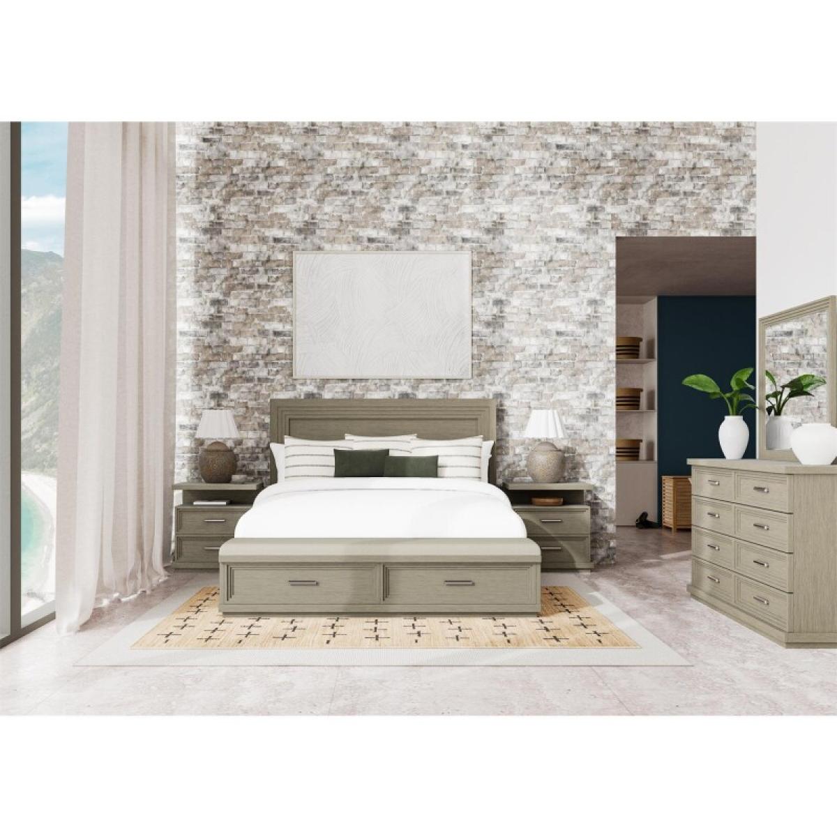 Cascade Dovetail Queen Illuminated Panel Upholstered Storage Bed - Image 2