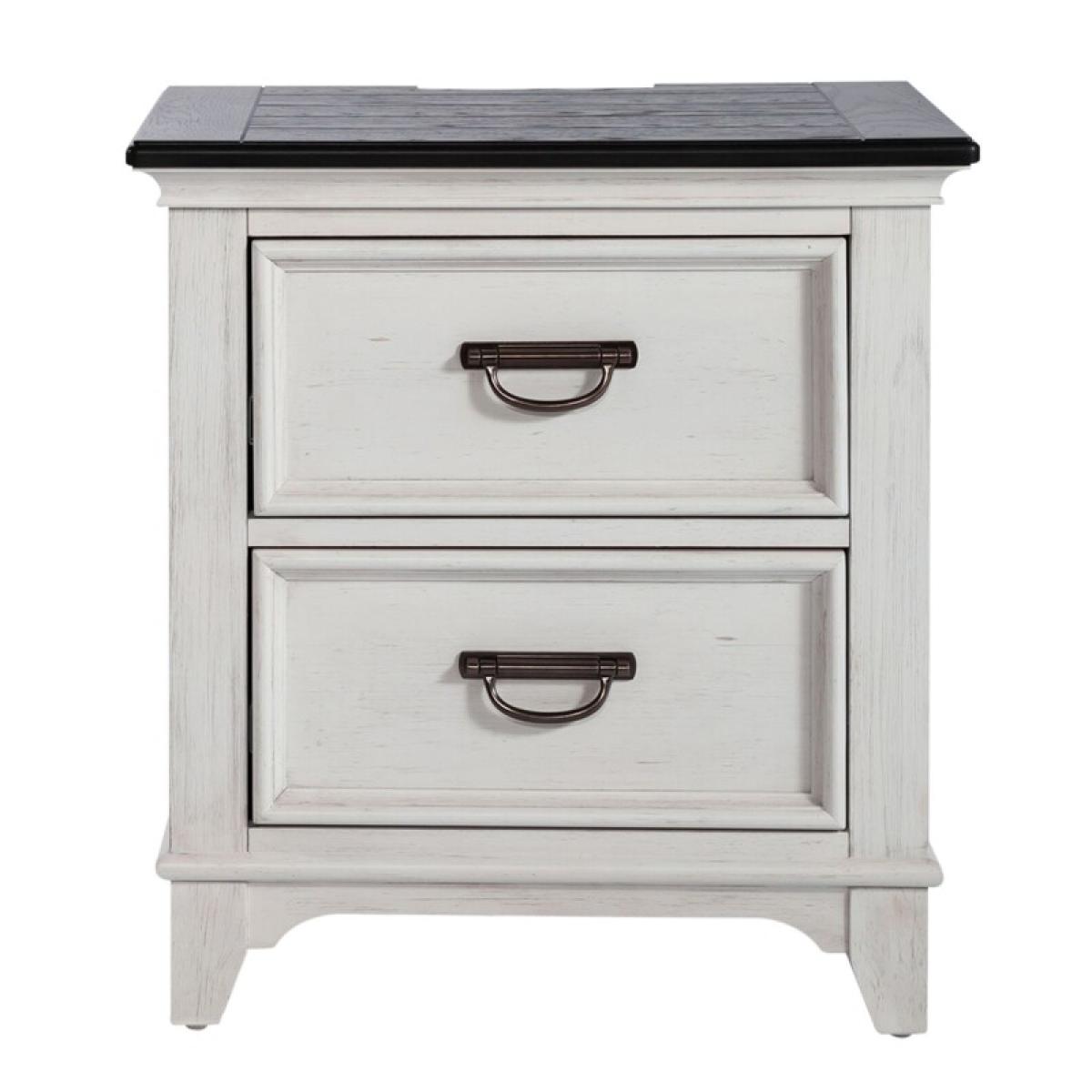 Allyson Park 2 Drawer Night Stand w/ Charging Station - Image 4