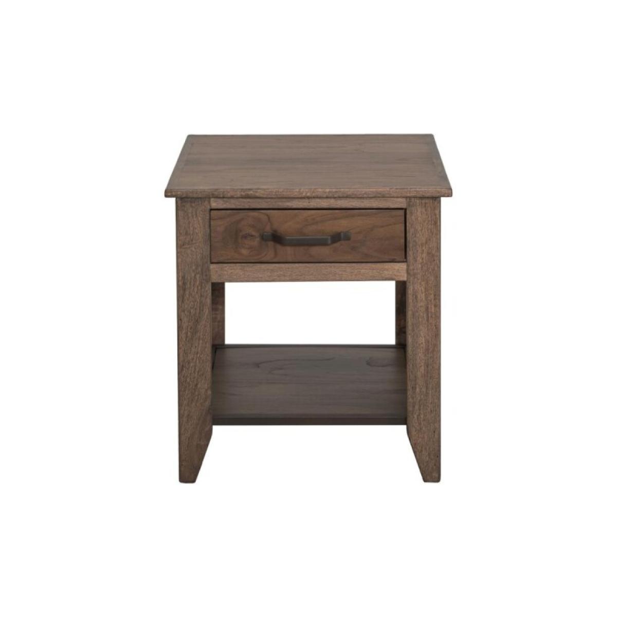 1 Drawer, 1 Shelf, End Table - Natural Teca - Image 3