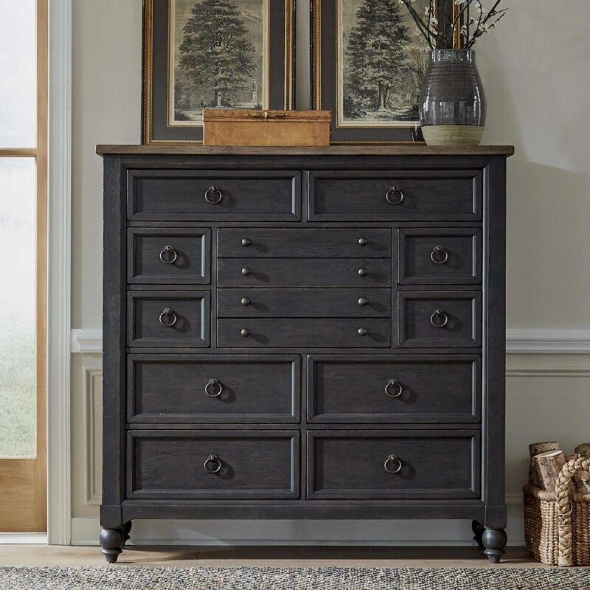 Americana Farmhouse 12 Drawer Chesser - Black - Image 2