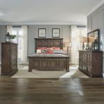 King Panel Bed, Dresser & Mirror, Chest