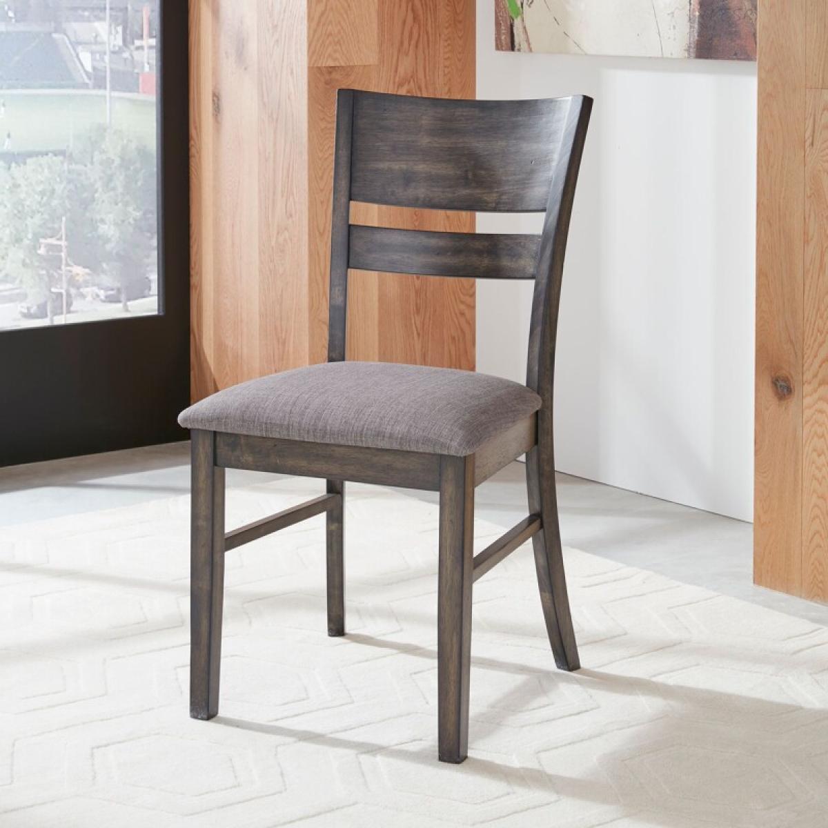 Slat Back Upholstered Side Chair - Image 2