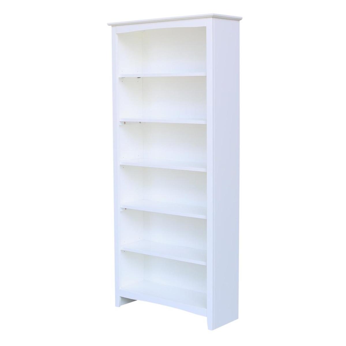 Tykes Collection - 72'' Shaker Bookcase in Pure White - Image 2