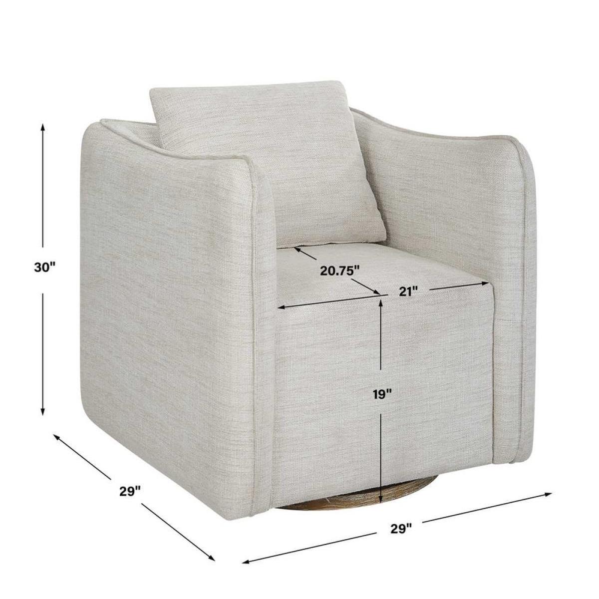 Corben Swivel Chair, White - Image 11