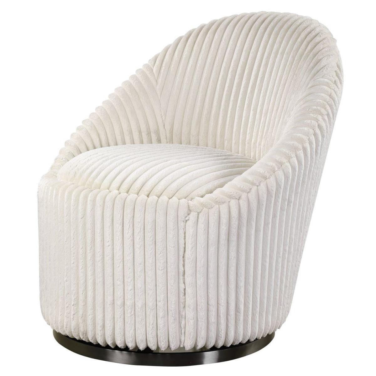 Crue Swivel Chair, Ivory - Image 4