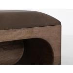 Wooden bench with a cushioned seat and open storage underneath - Balam - Image 9