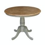 Dining Essentials - 36'' Round Table Top w/ 30" H Traditional Pedestal Table in Hickory / Stone