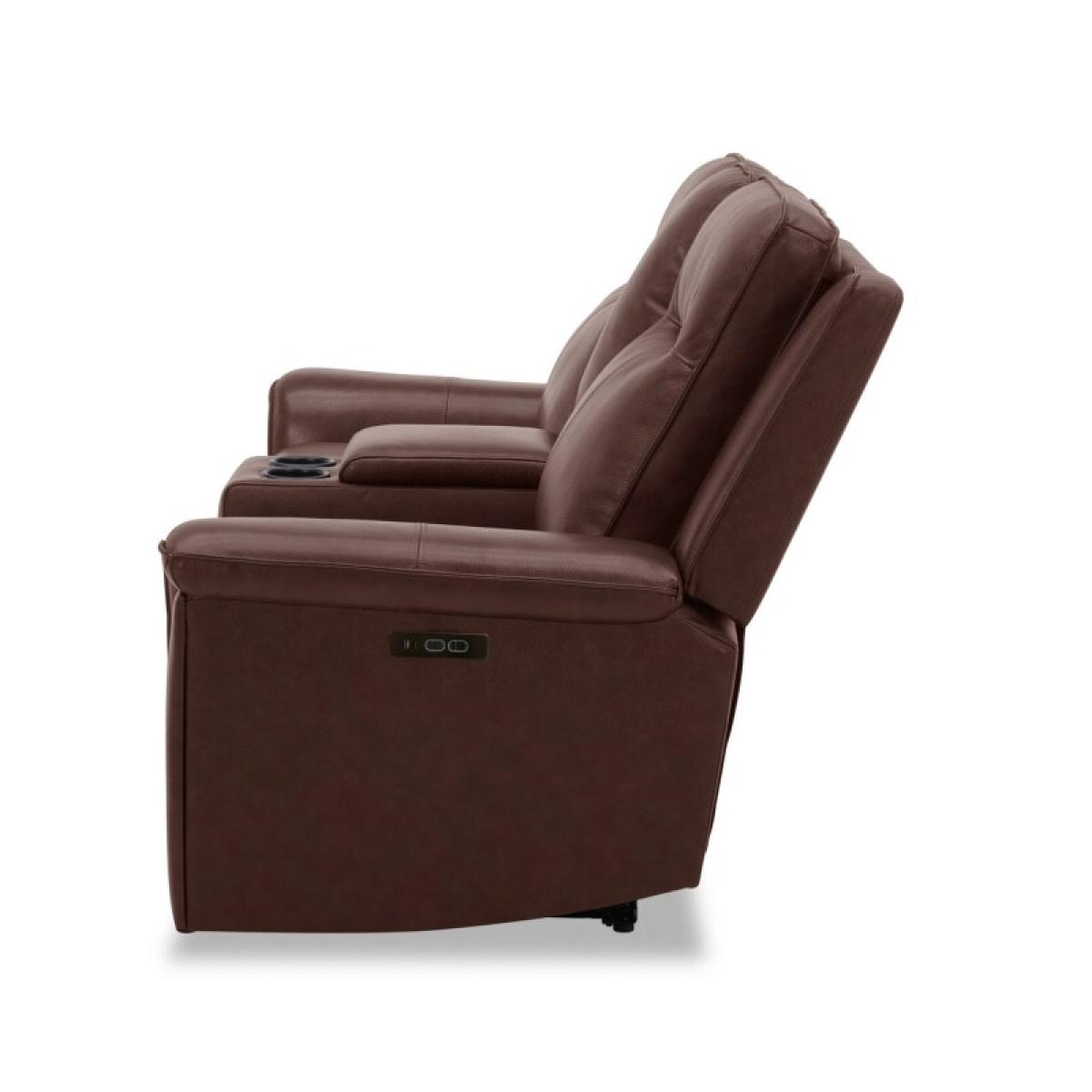 Avery Loveseat w/Console P2 - Cognac - Image 6