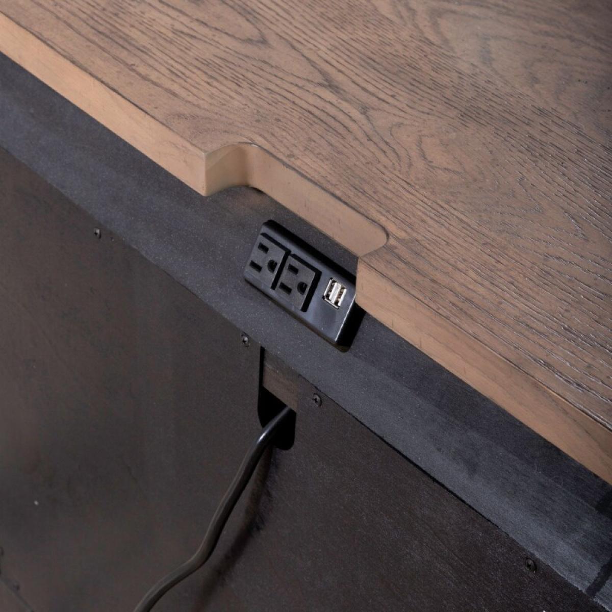 Americana Farmhouse Bedside Chest w/ Charging Station - Black - Image 13