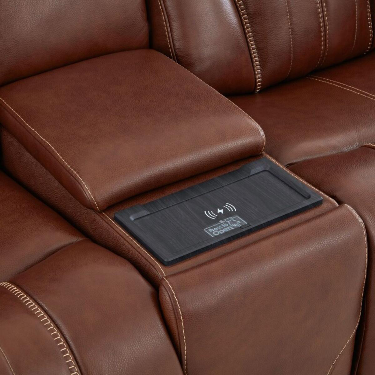 Caswell Loveseat w/ Console P2 & ZG - Image 10