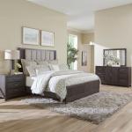 Opt Queen Uph Bed, Dresser & Mirror, Night Stand