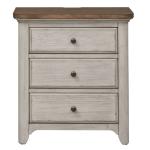 Farmhouse Reimagined 3 Drawer Night Stand w/ Charging Station - Image 4