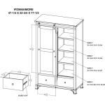 2 Drawer, 1 Sliding Door, 1 Mirror Door Armoire - Antique - Image 7