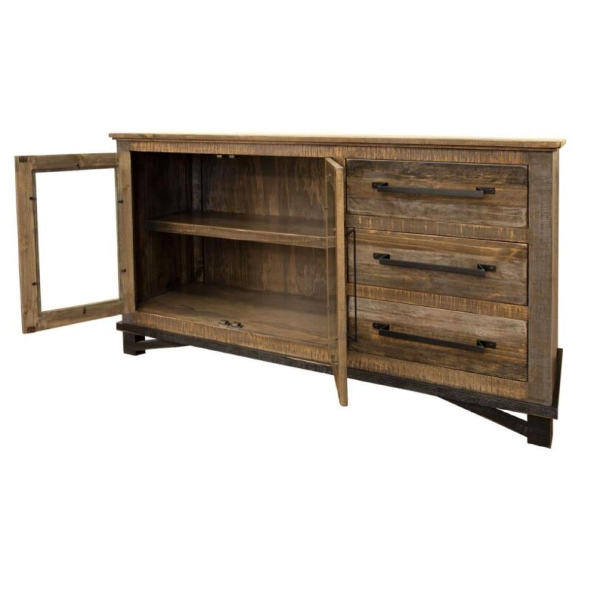 3 Drawer 2 Doors Buffet - Loft Brown - Image 5