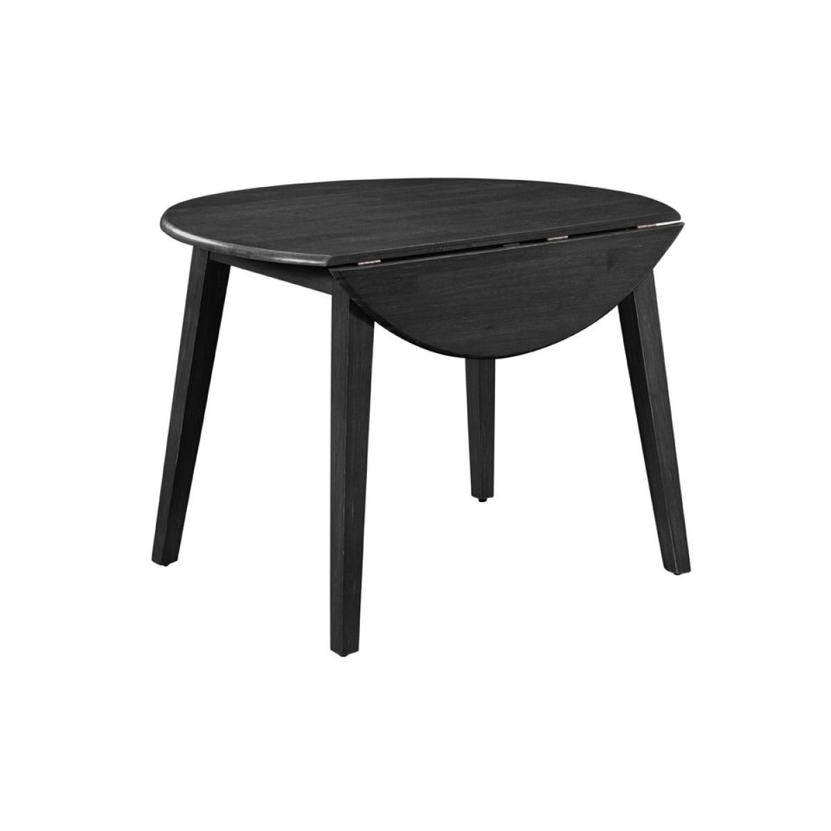 Dining Essentials - 42" Round Drop Leaf Table in Black - Image 2