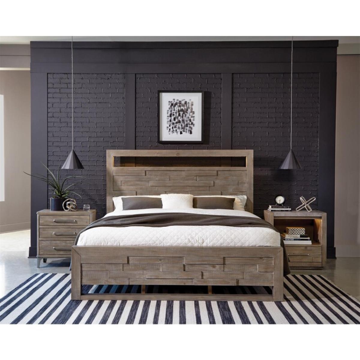Intrigue King Led Panel Bed - Image 2