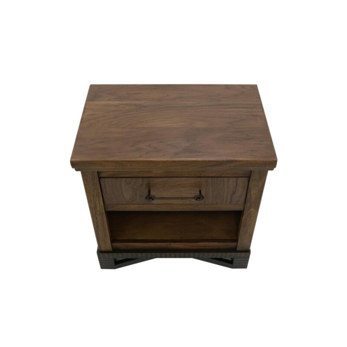 1 Drawer, 1 Shelf, Nightstand - Walnut - Image 4