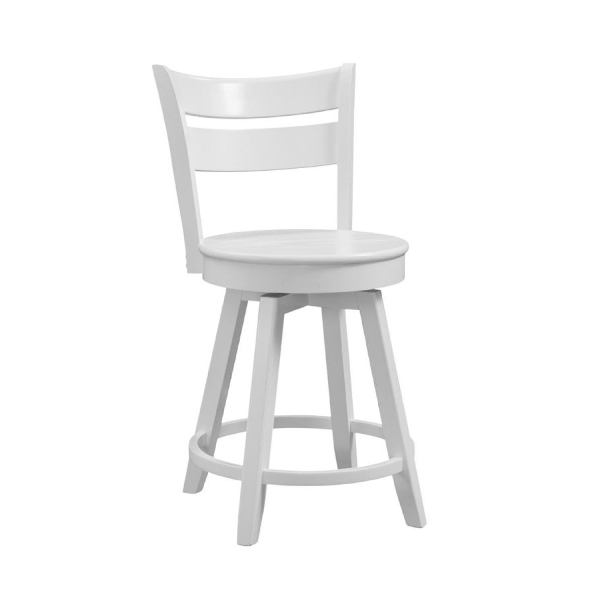 3c13d609a4cf1c754f13f593c2975cfc Hampton Collection - Sara Swivel Stool in Pure White - Image 1
