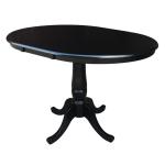 Dining Essentials - 36" Extension Table Top w/30"H Traditional Pedestal in Black