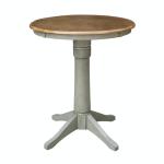 Dining Essentials - 30'' Round Table Top w/ 36" Transitional Pedestal w/ Extension in Hickory/Stone