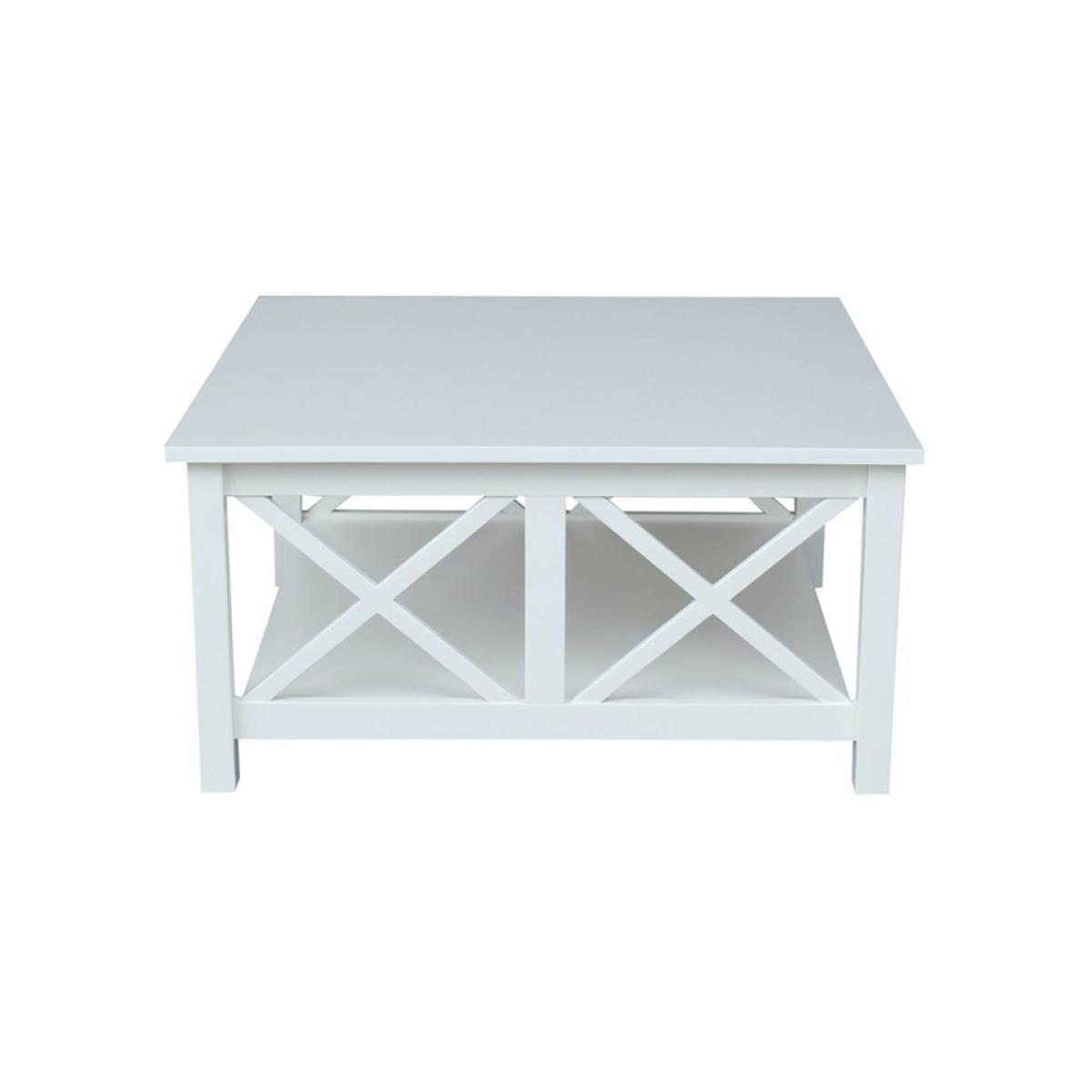 Hampton Collection Square Coffee Table in Pure White - Image 4