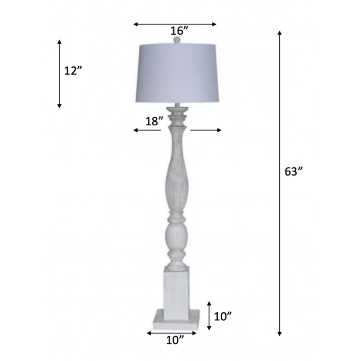Elmwood Floor Lamp - White - Image 3