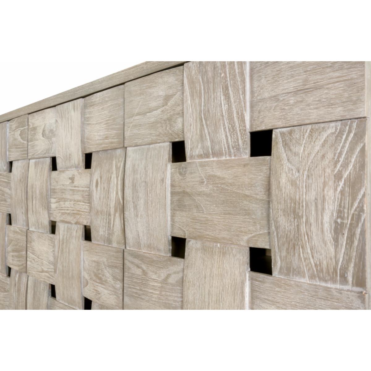 Wooden Weave 4-door Credenza, Soft Close Doors - Image 10