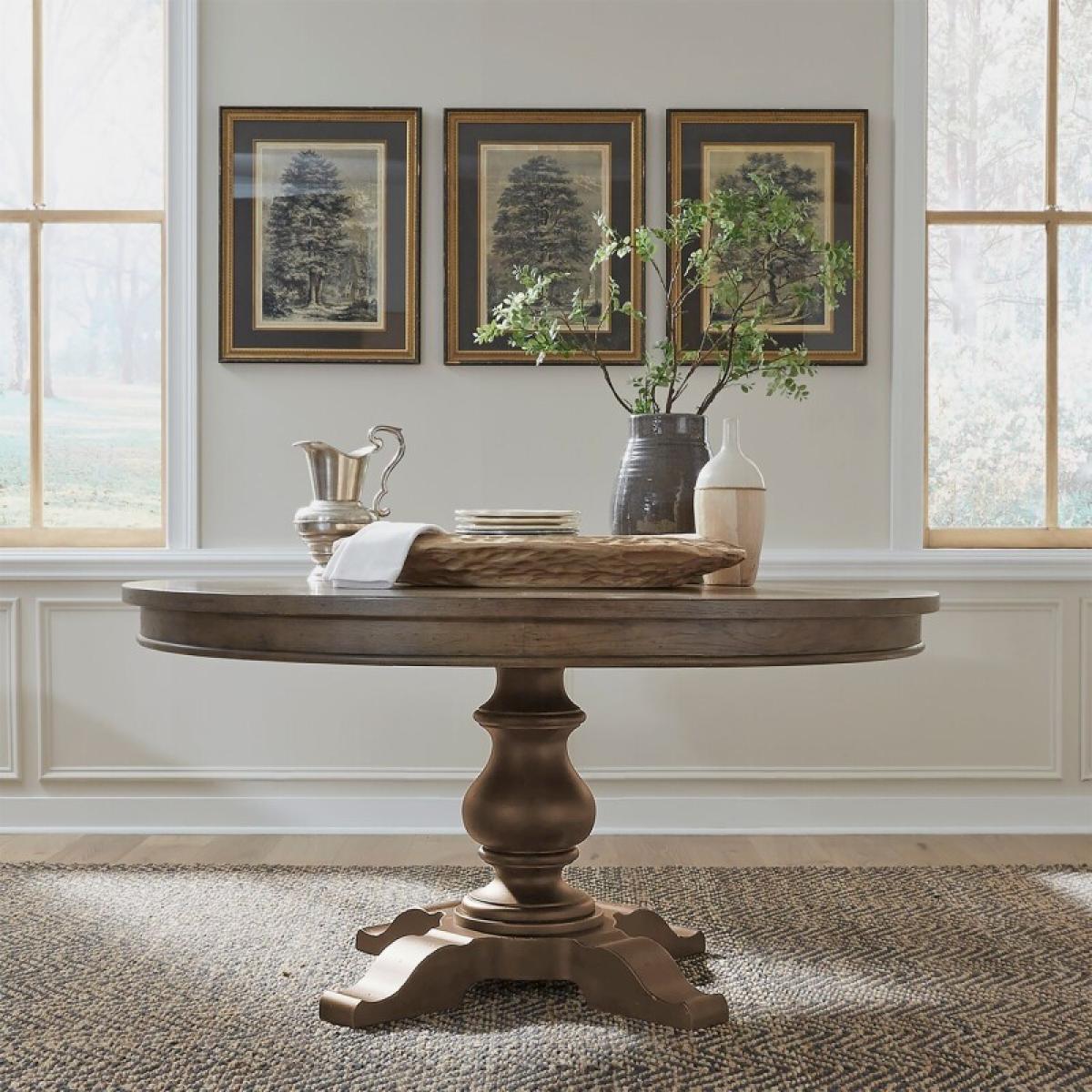 Americana Farmhouse Pedestal Table Set - Image 2
