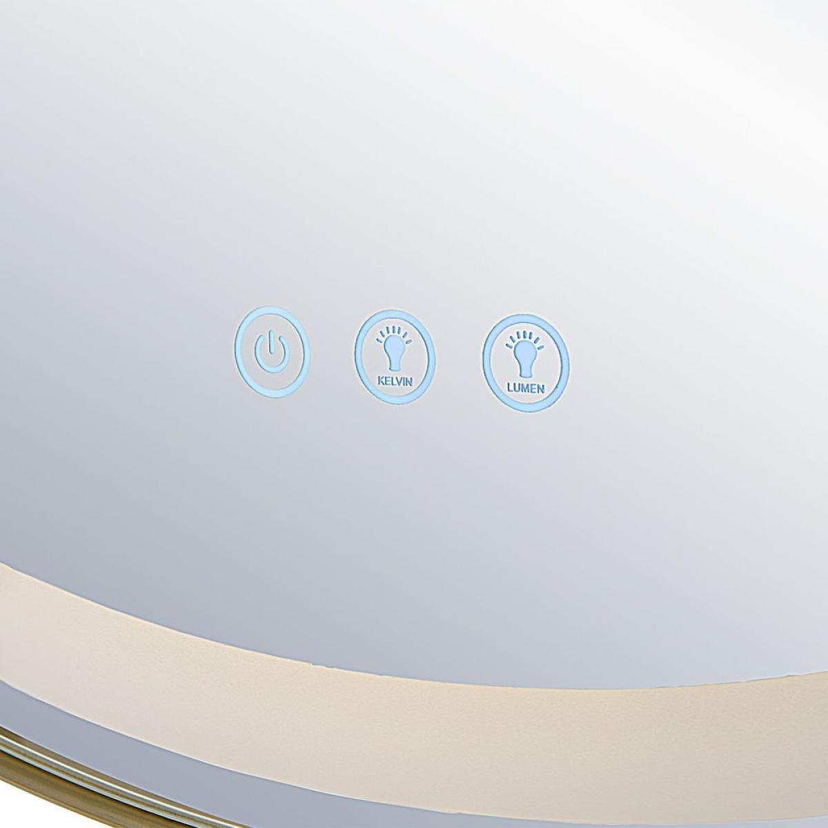 Crofton Lighted Round Mirror, Brass - Image 12