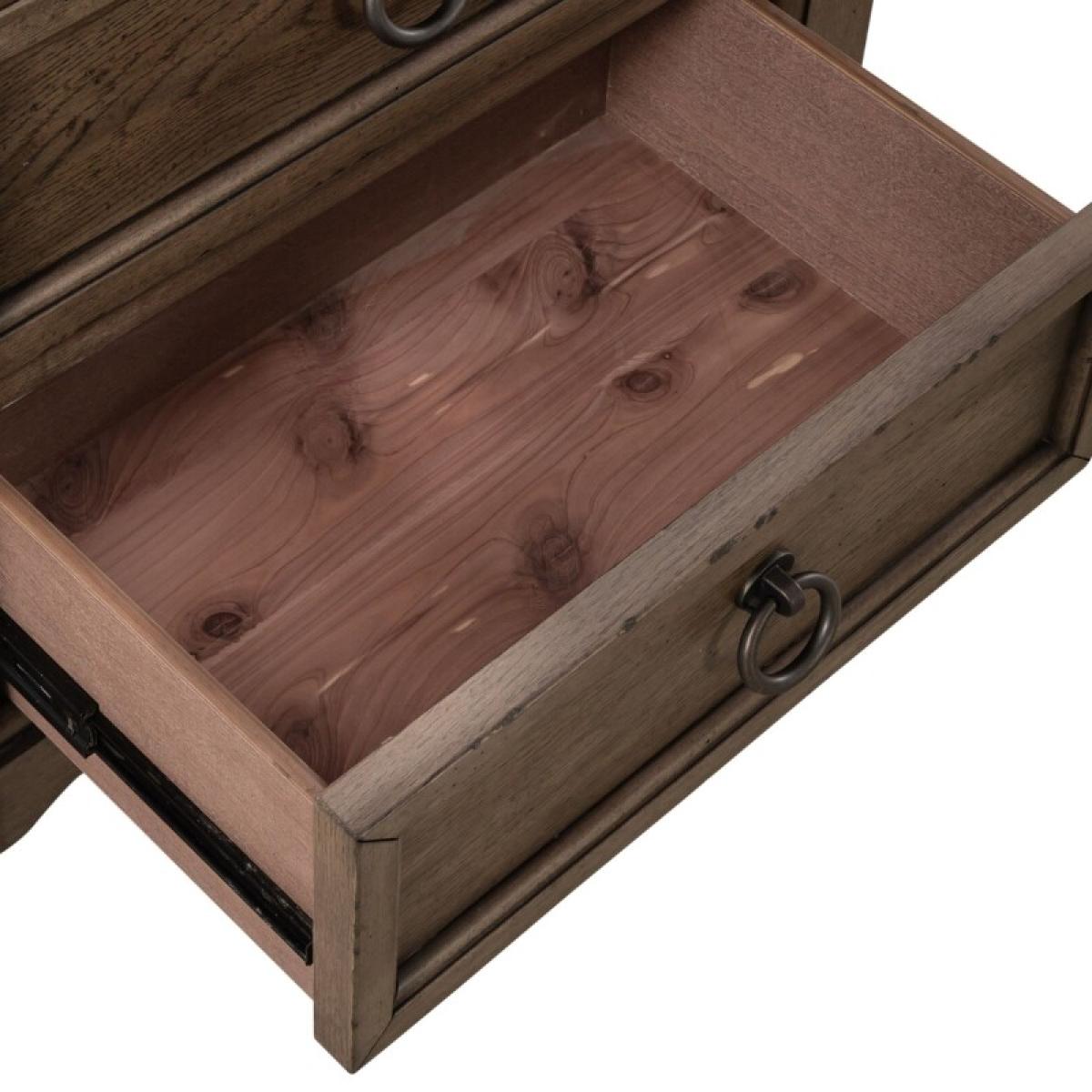 Americana Farmhouse 2 Drawer Night Stand w/ Charging Station - Image 11