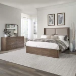 South Bend Queen Shelter Bed, Dresser & Mirror