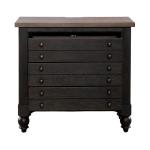 Americana Farmhouse Bedside Chest w/ Charging Station - Black - Image 9