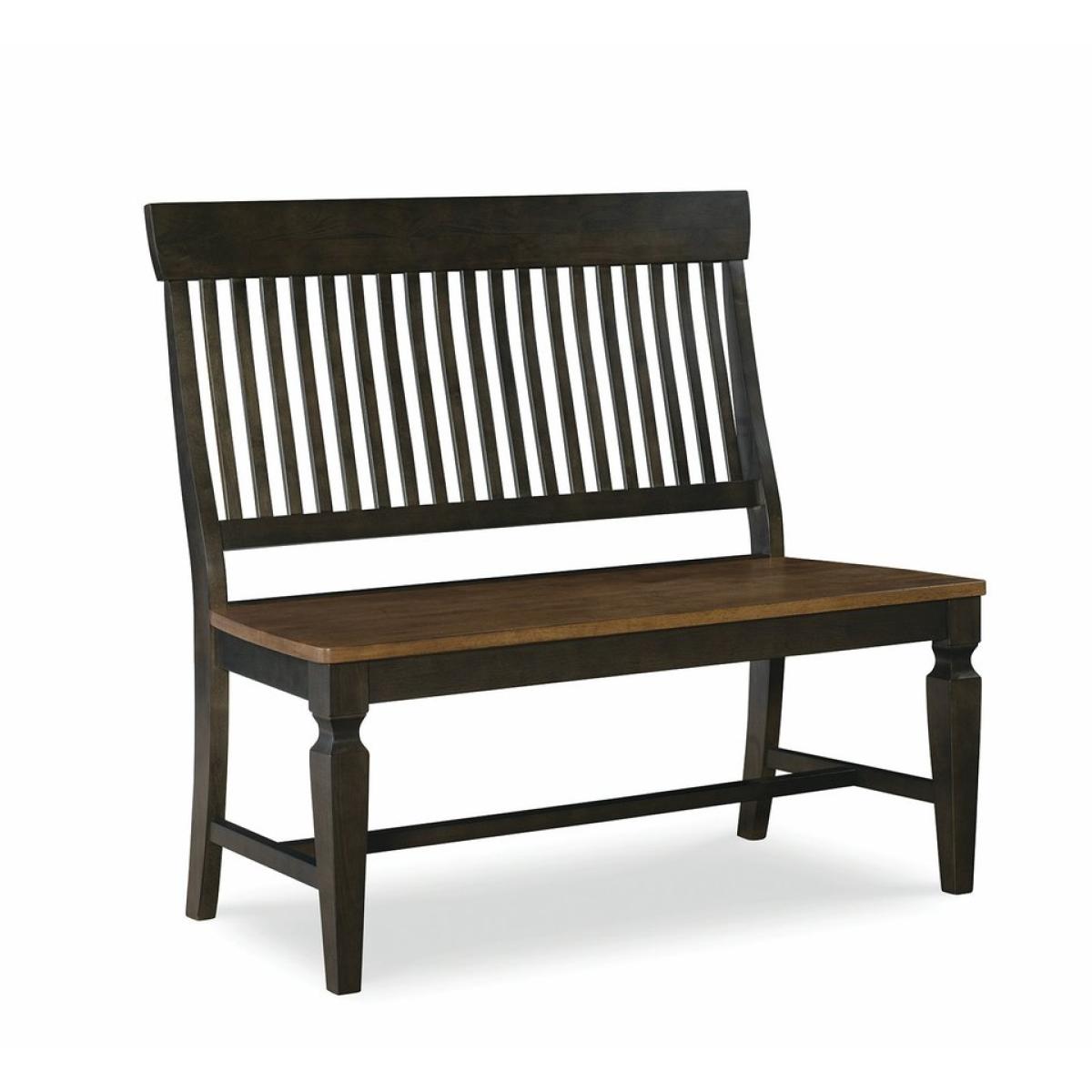 40a94f550dd76d183bdcd05b50d38516 Vista Collection Slat Back Bench in Hickory & Coal - Image 1