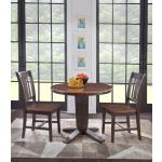 Dining Essentials - 30"Round Solid Top w/30"H Aria Pedestal in Hickory / Coal - T145-23B
