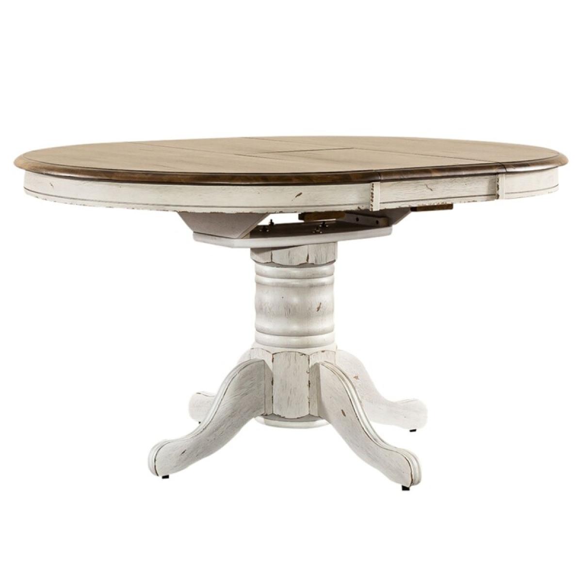 Carolina Crossing Pedestal Table Set- White - Image 3