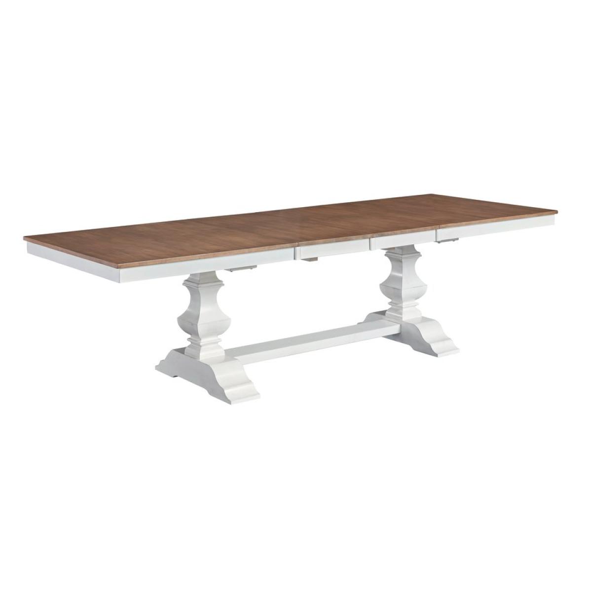 Vista Collection Extension Table Top and Banks Trestle Base in Hickory and Shell - T52-42110XXB - Image 2