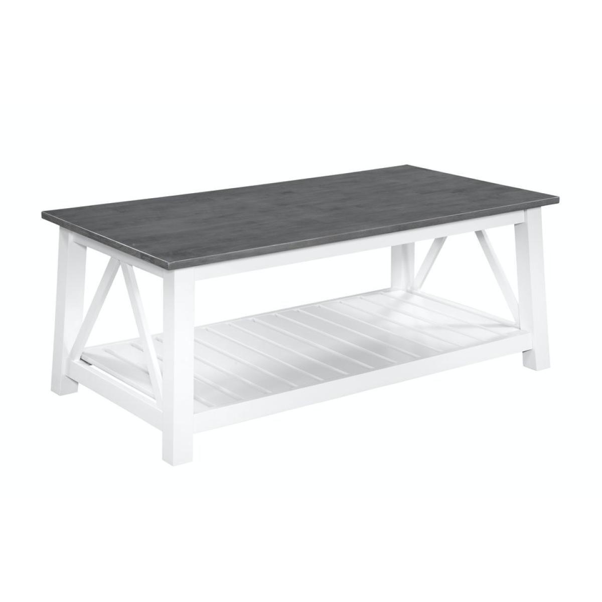 Home Accents - Surrey Coffee Table in Heather Gray and White - Image 2