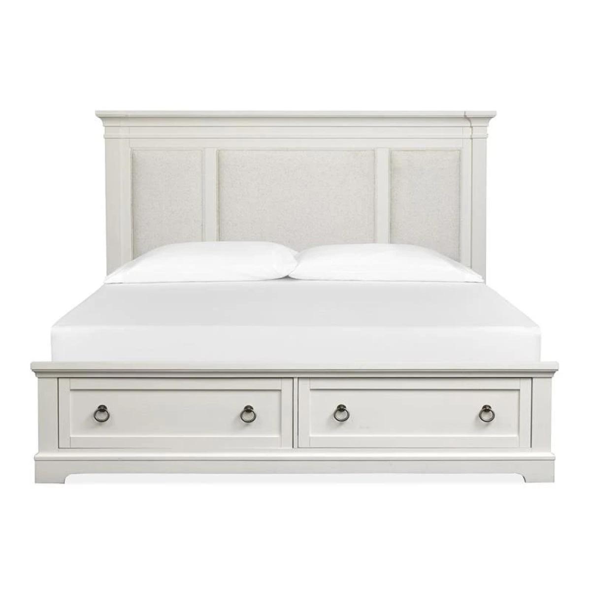 Kingston B6407-55A Complete Queen Panel Storage Bed w/Upholstered Headboard - Image 2