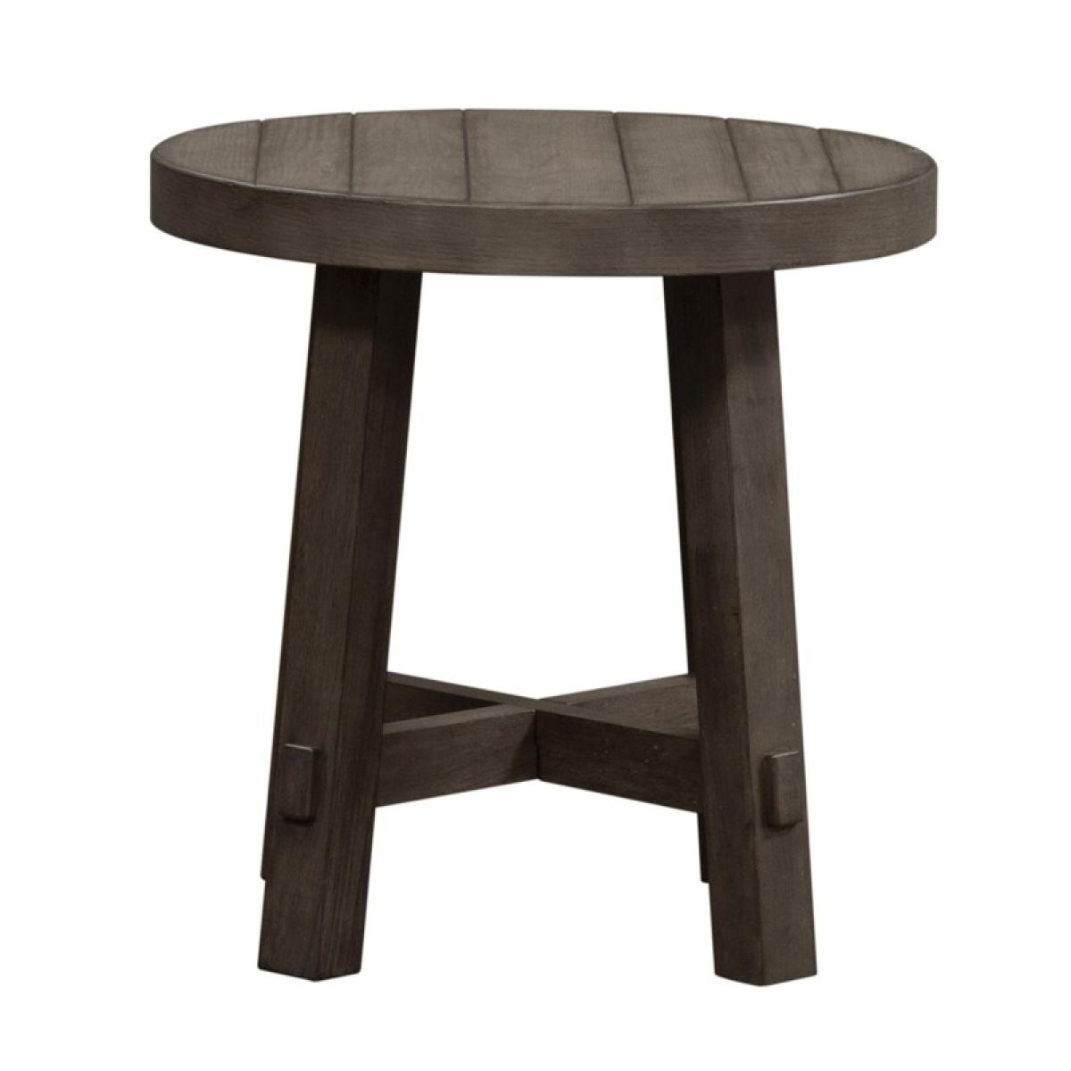 Modern Farmhouse Splay Leg Round End Table - Image 4