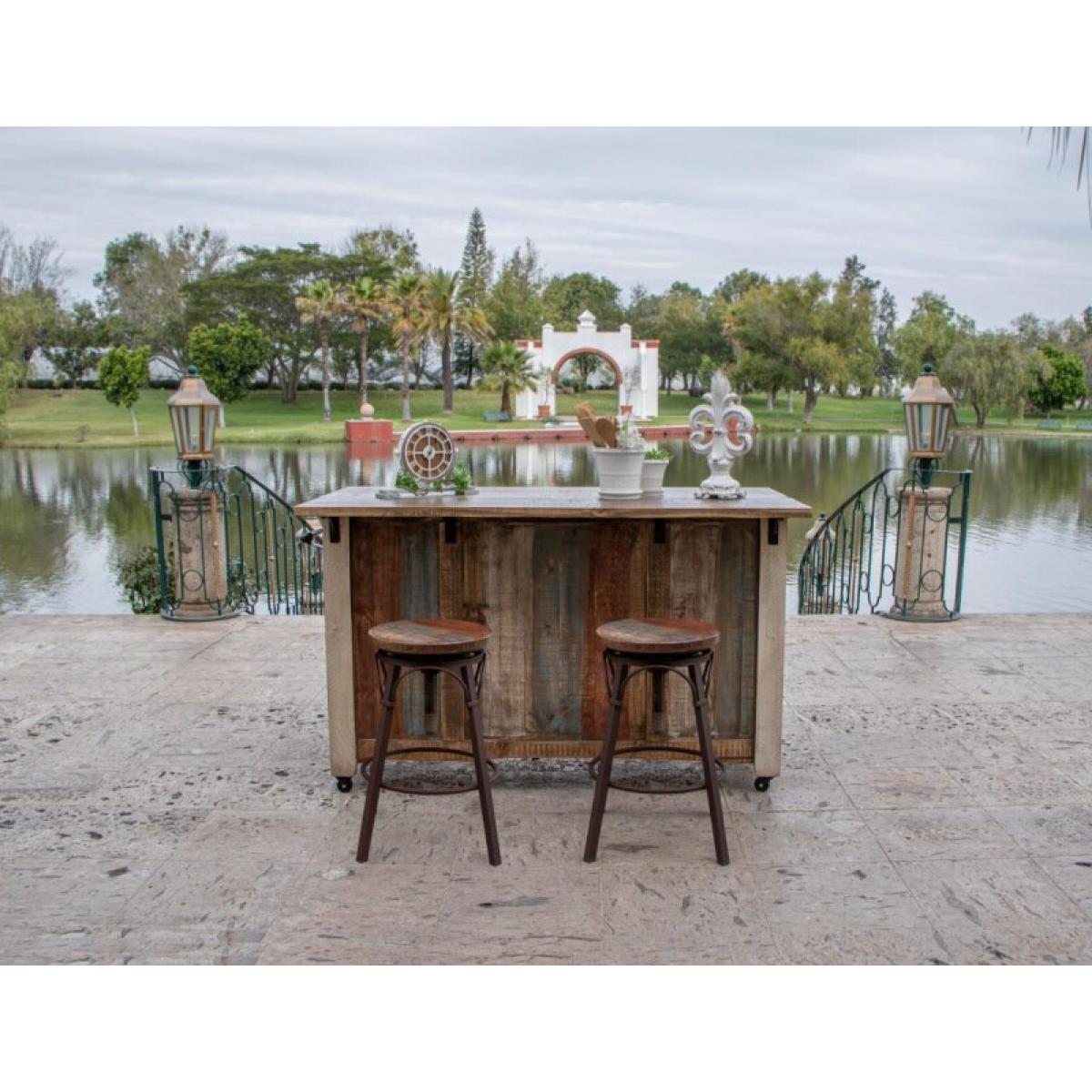 3 Drawer, 2 Sliding Doors, 4 Mesh Doors Wood Island - Antique - Image 5